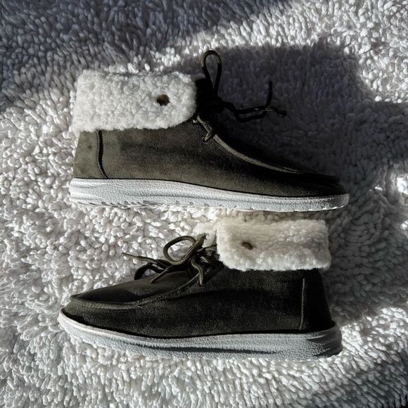 Olive Green Suede Gypsy Jazz Bootie - Picture 5 of 5